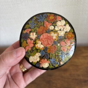 Floral Round Papier-mâché Box