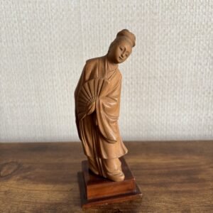 Chinese Wooden Carving - Lady with Fan