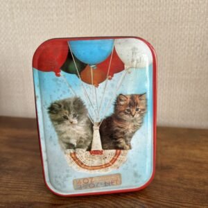 Vintage Tin - Lovell's Fine Confectionery Kittens In A Basket With Balloons