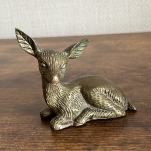 Vintage Brass Sitting Deer