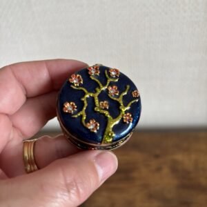 Pretty Blue Enamel Pill Box