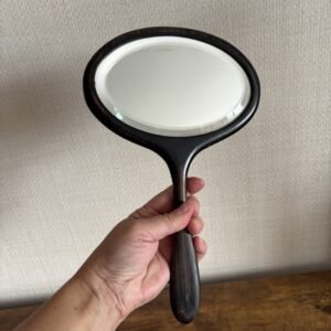 Oval Antique Ebony Hand Mirror