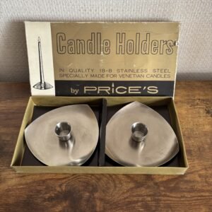 Mid Century Stainless Steel Candle Holders