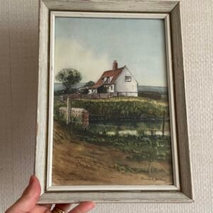 Vintage Framed Watercolour Salthouse by David L Jenkins
