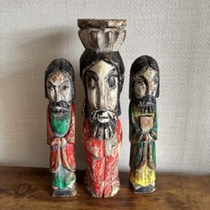 Three Wooden Folk Art Figures