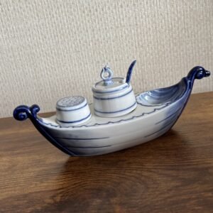 Vintage Boat Shaped Condiment Set