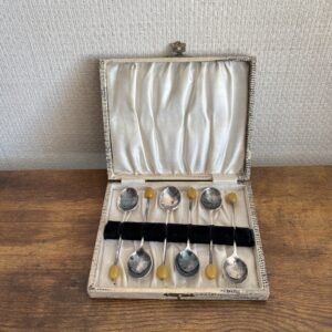 Vintage Case of Teaspoons - Coffee Bean