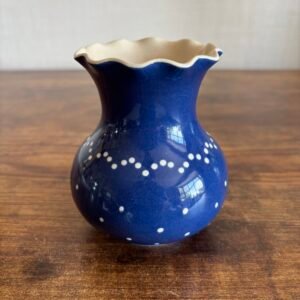 Blue Vase With White Spots Bürgel Keramik Germany