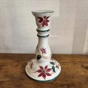 Ceramic Poinsettia Candlestick