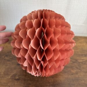 Vintage Paper Honeycomb Bauble Red