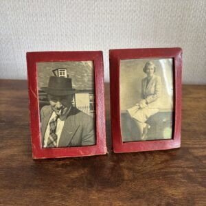 Two Vintage Leather Photo Frames