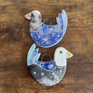 Two Pottery Birds - Jane Bygrave Pottery
