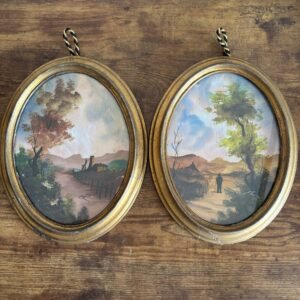 Pair Of Oval Framed Oil Paintings