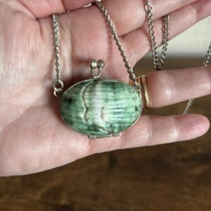Antique Green Turban Shell Locket / Purse Pendant