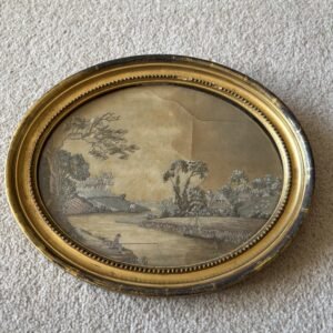 Antique Georgian Silkwork Landscape