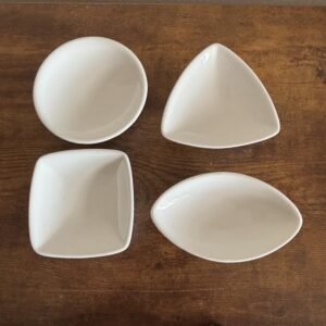 Set of 4 White Dip Dishes