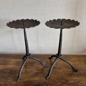 Pair Cast Iron Candlesticks