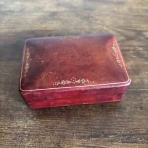 Small Italian Red Leather Jewellery Box