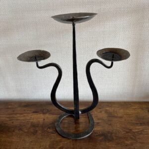 Wrought Iron Three Arm Candlestick